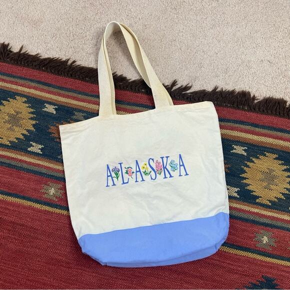 Vintage Alaska Embroidered Tote Bag - Picture 1 of 5